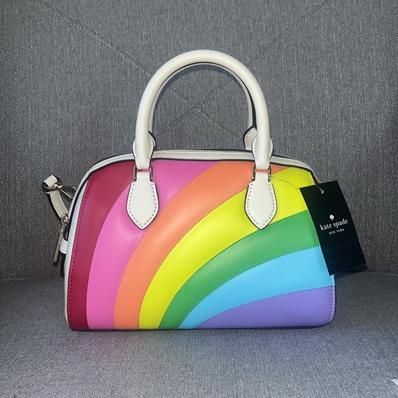 ♠️kate spade Pride Rainbow Collection Leather Duffle Crossbody Bag NWT - Picture 10 of 16